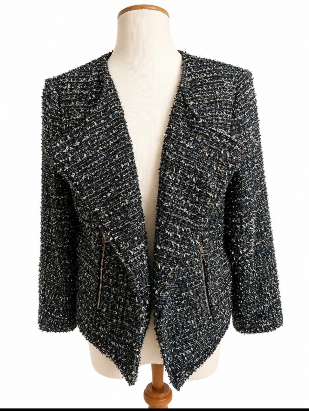 Elvi Contemporary Tweed Blazer Jacket